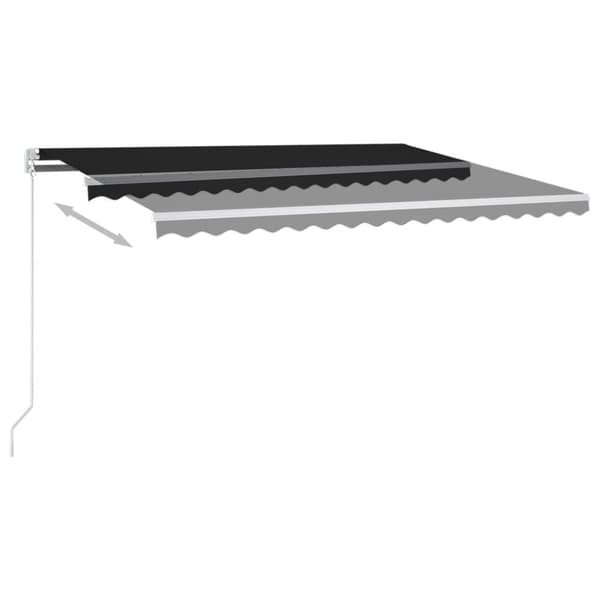 The Living Store Sisäänkelattava markiisi LED/tuulisensori 4,5x3 m antrasiitti - Markiisit