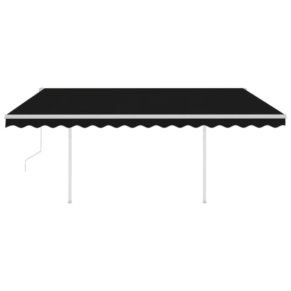 The Living Store Sisäänkelattava markiisi LED/tuulisensori 4,5x3 m antrasiitti - Markiisit