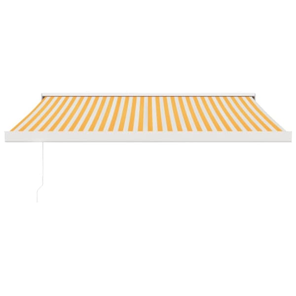 The Living Store foldemarkise 3x2,5 m stof og aluminium gul og hvid - Markiser