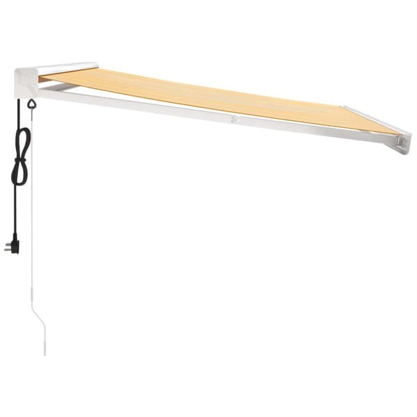 The Living Store foldemarkise 3x2,5 m stof og aluminium gul og hvid - Markiser