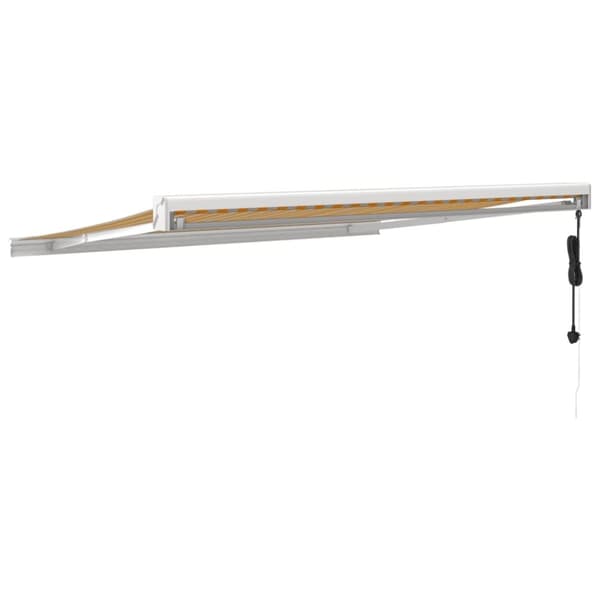 The Living Store foldemarkise 3x2,5 m stof og aluminium gul og hvid - Markiser