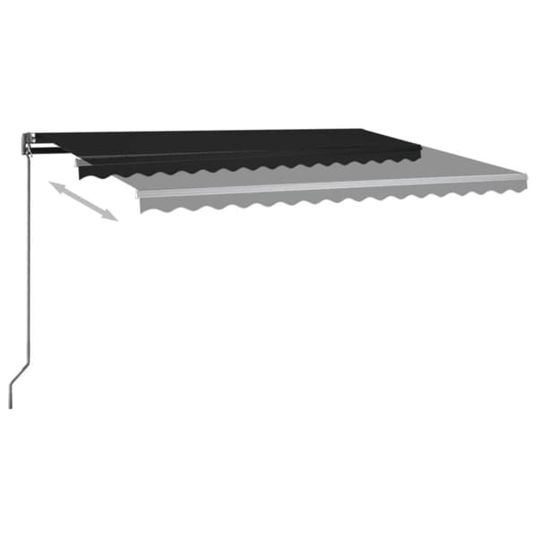 The Living Store Sisäänkelattava markiisi LED/tuulisensori 400x300cm antrasiitti - Markiisit