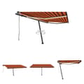 Miniatyrbillede 1 af 11: The Living Store markise m. LED + vindsensor 450x300 cm automatisk orange/brun -  Markiser