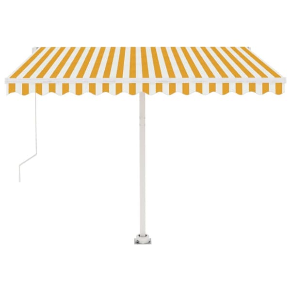 The Living Store Sisäänkelattava markiisi LEDillä 300x250cm keltavalkoinen -  Markiisit