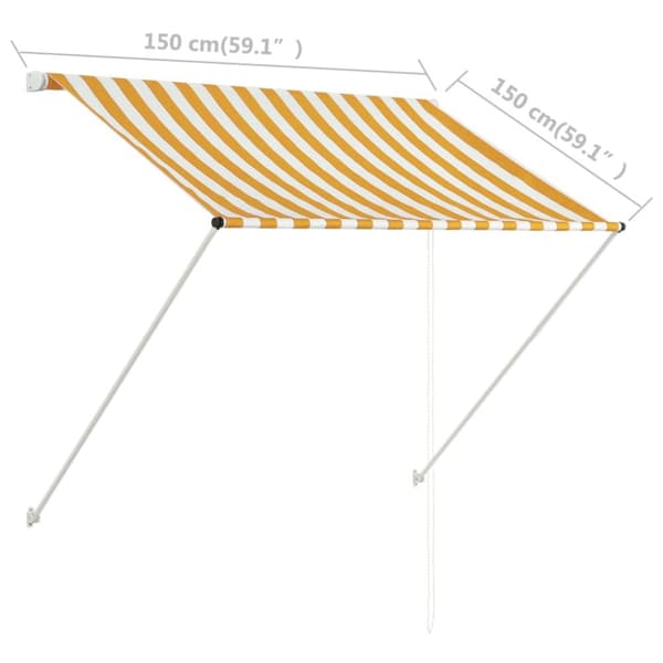 The Living Store Markis 150x150 cm gul och vit - Markiser