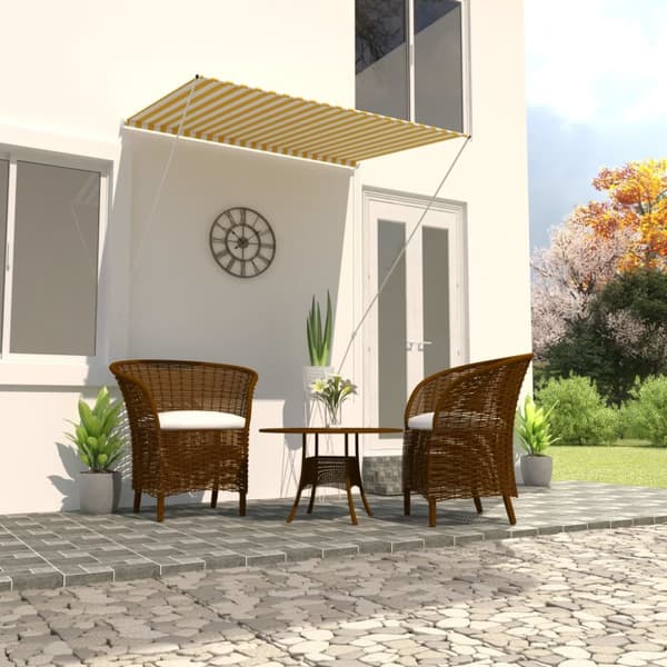 The Living Store Markis 150x150 cm gul och vit - Markiser