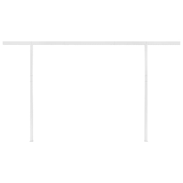 The Living Store Sisäänkelattava markiisi LED/tuulisensori 4x3,5m keltavalkoinen -  Markiisit