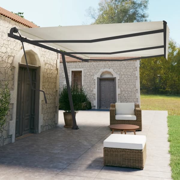 The Living Store Markiisin tolppasarja antrasiitti 600x245 cm rauta - Markiisit