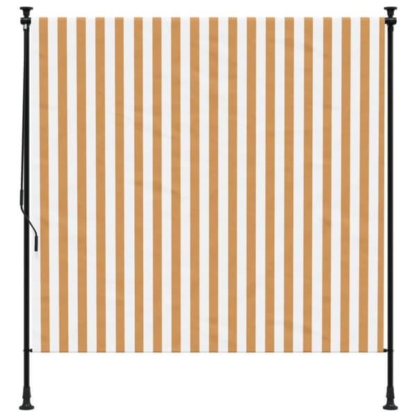 The Living Store Rullgardin utomhus orange och vit 150x270 cm tyg&stål -  Markiser