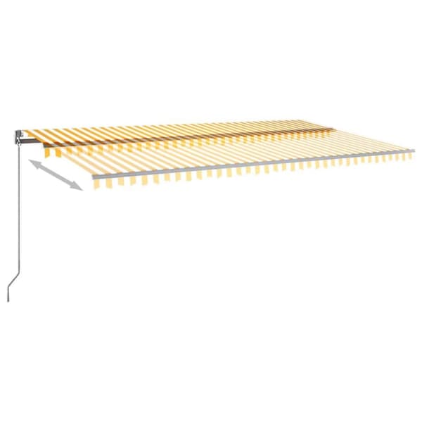 The Living Store Fristående automatisk markis 600x300 cm gul/vit - Markiser