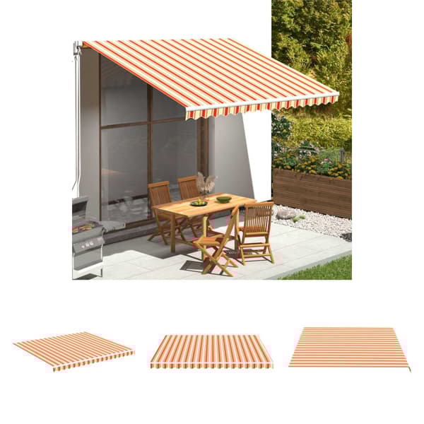 The Living Store Markisväv gul och orange 4x3,5 m -  Markiser