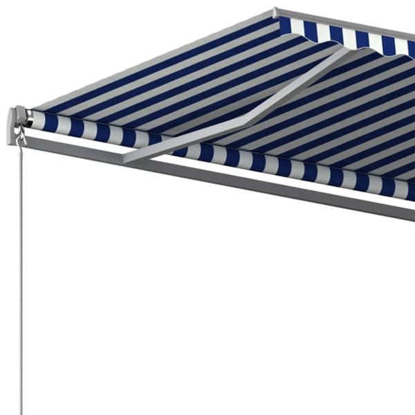 The Living Store Vapaasti seisova sisäänkelattava markiisi 500x300 cm sinivalk. - Markiisit