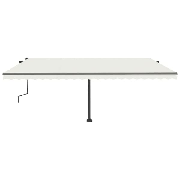 The Living Store Markis manuellt infällbar med LED 500x300 cm gräddvit - Markiser