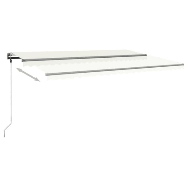 The Living Store Markis manuellt infällbar med LED 500x300 cm gräddvit -  Markiser