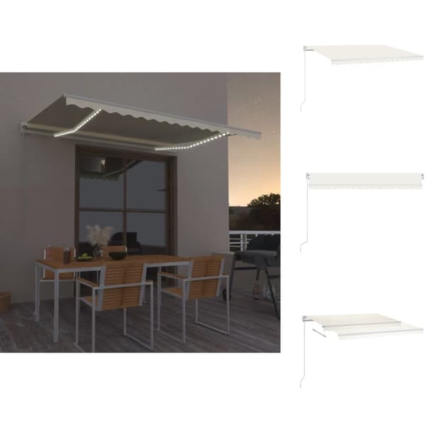 Markiser - Living Markis manuellt infällbar med LED 400x300 cm gräddvit