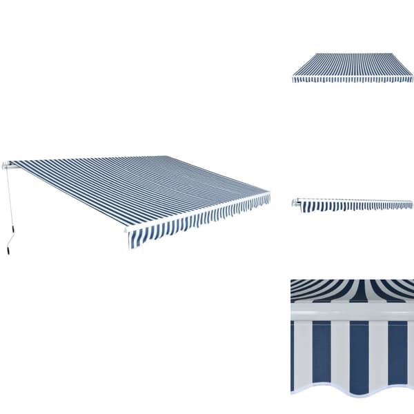 Markiser - Living Markis manuellt infällbar 450 cm blå/vit