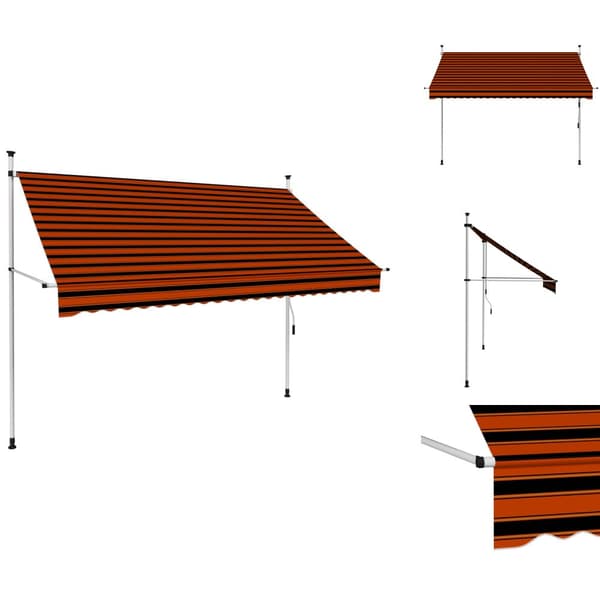 Markiser - Living manuel foldemarkise 250 cm orange og brun