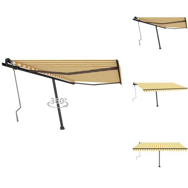 Markiser - Living Markis manuellt infällbar fristående 400x350 cm gul/vit