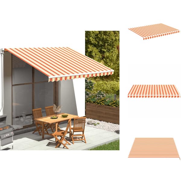 Markiser - Living udskiftningsdug til markise 4x3 m gul og orange