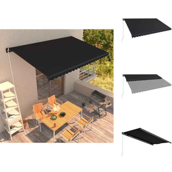 Markiisit - Living Manuaalisesti sisäänkelattava markiisi 500x300 cm antrasiitti