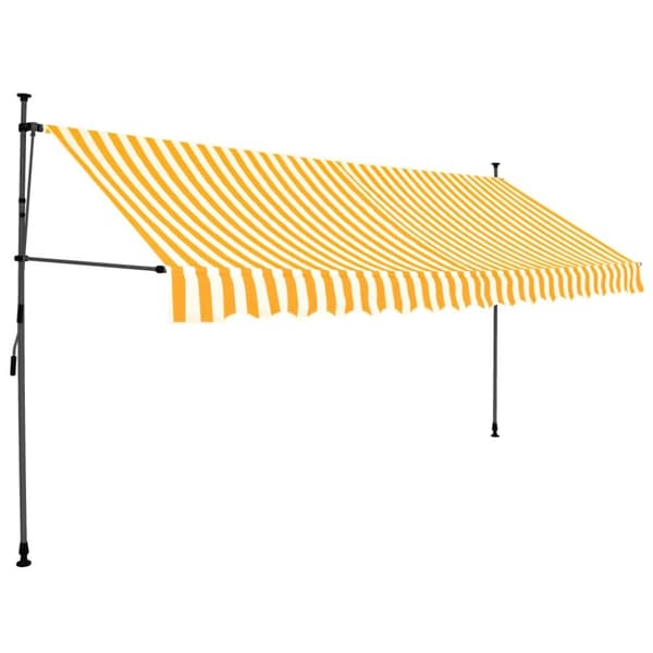 Markiser - Living Markis manuellt infällbar med LED 400 cm vit och orange