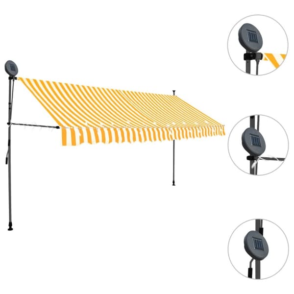 Markiser - Living Markis manuellt infällbar med LED 400 cm vit och orange
