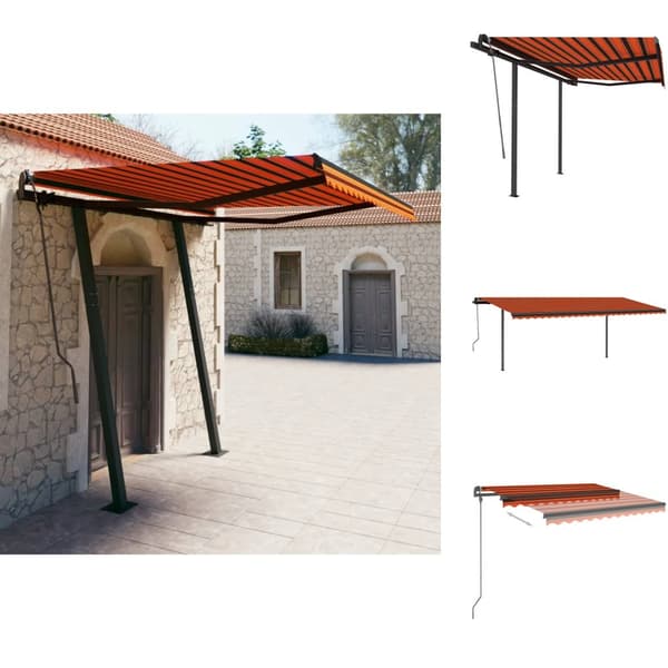 Markiser - Living Markis med stolpar manuellt infällbar 3,5x2,5 m orange och brun