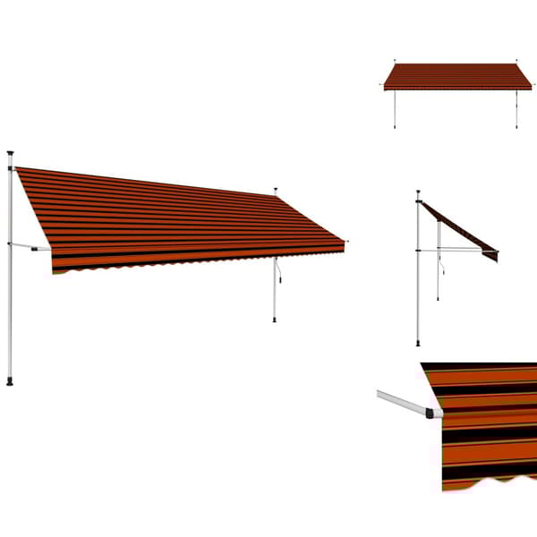 Markiser - Living Markis manuellt infällbar 400 cm orange och brun