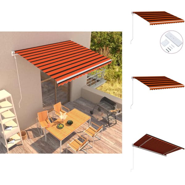 Markiser - Living automatisk foldemarkise 400 x 300 cm orange og brun