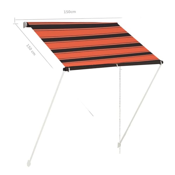 Markiisit - Living Sisäänkelattava markiisi 150x150 cm oranssi ja ruskea
