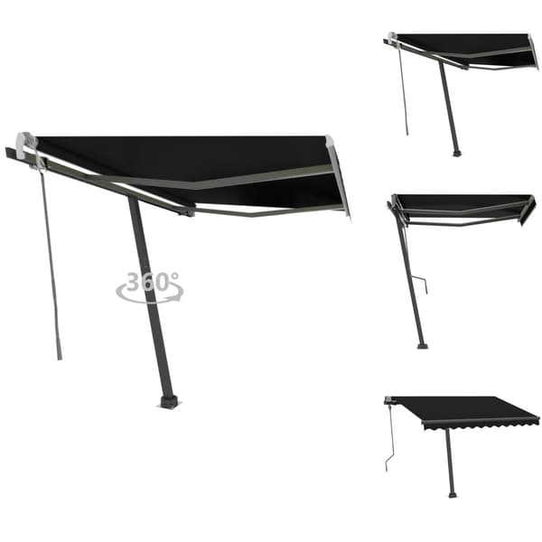 Markiser - Living Fristående markis manuellt infällbar 300x250 cm antracit