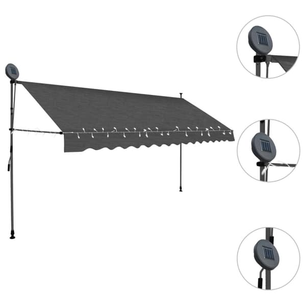 Markiser - Living Markis manuellt infällbar med LED 400 cm antracit