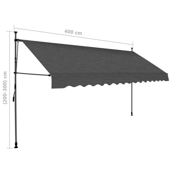 Markiser - Living Markis manuellt infällbar med LED 400 cm antracit