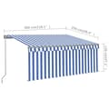 Miniatyrbild 8 av 8: Markiser - Living Markis manuell med rullgardin & LED 3x2,5 m blå och vit