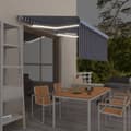 Miniatyrbild 2 av 8: Markiser - Living Markis manuell med rullgardin & LED 3x2,5 m blå och vit