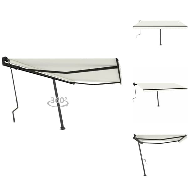 Markiisit - Living Vapaasti seisova sisäänkelattava markiisi 450x300 cm kerma