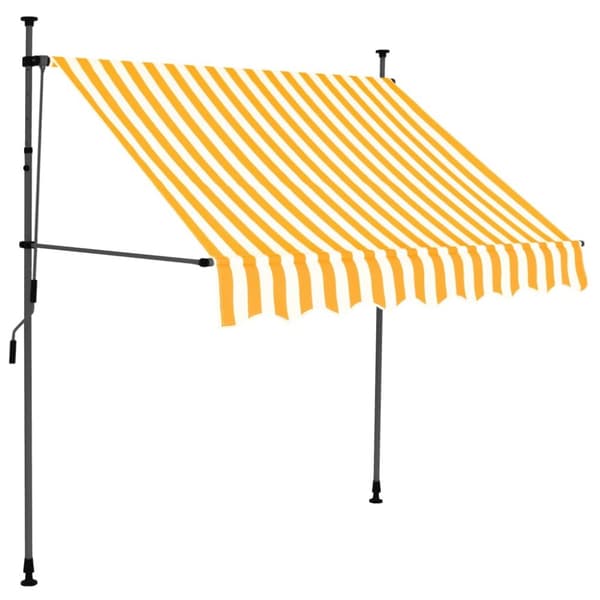 Markiser - Living Markis manuellt infällbar med LED 150 cm vit och orange
