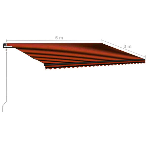 Markiser - Living Markis automatiskt infällbar 600x300 cm orange och brun