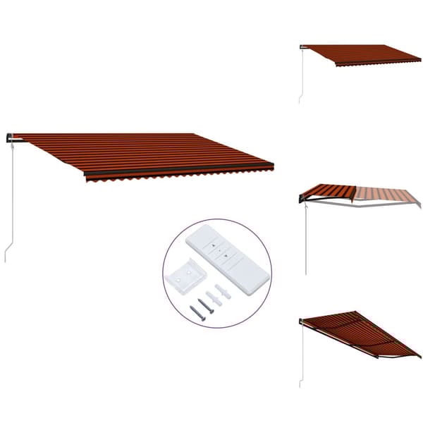 Markiser - Living Markis automatiskt infällbar 600x300 cm orange och brun