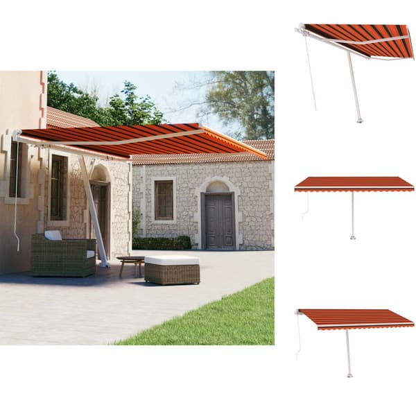 Markiser - Living Fristående markis manuellt infällbar 450x300 cm orange/brun