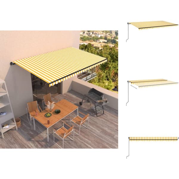 Markiisit - Living Manuaalisesti sisäänkelattava markiisi 500x350 cm keltavalk.