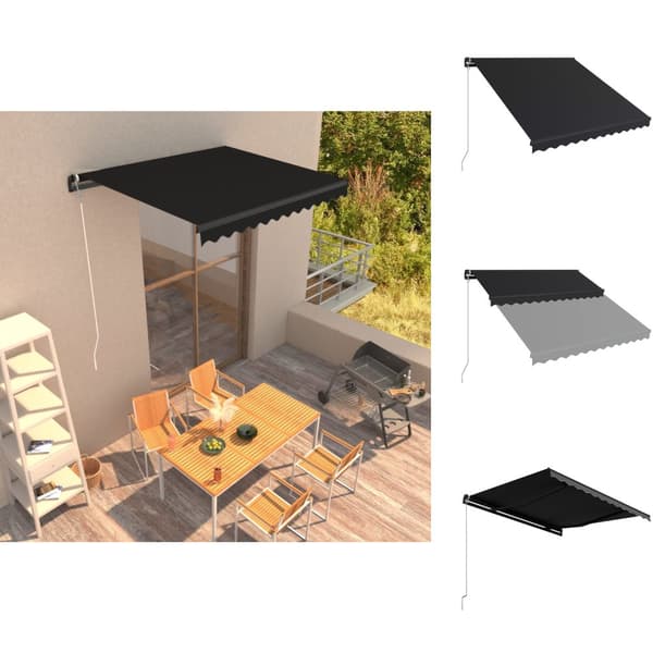 Markiisit - Living Manuaalisesti sisäänkelattava markiisi 300x250 cm antrasiitti