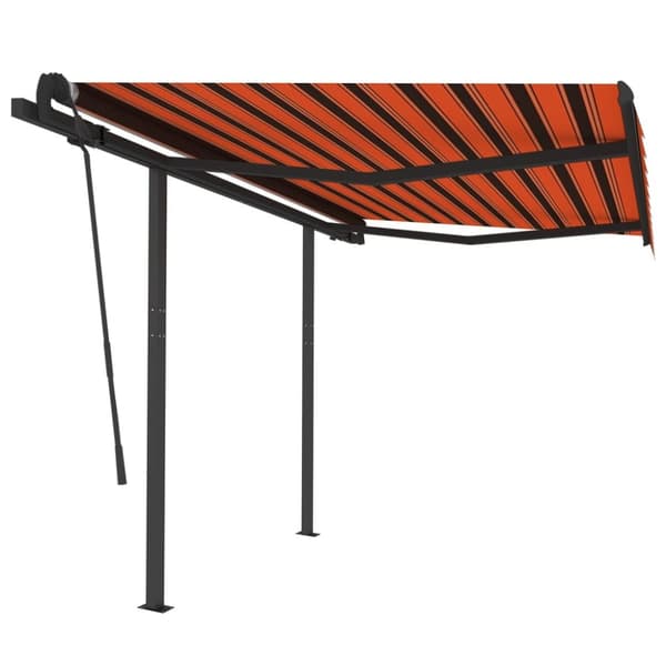 Markiser - Living Markis med stolpar manuellt infällbar 3x2,5 m orange och brun