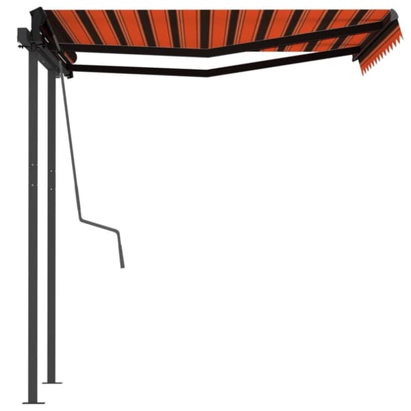 Markiser - Living Markis med stolpar manuellt infällbar 3x2,5 m orange och brun