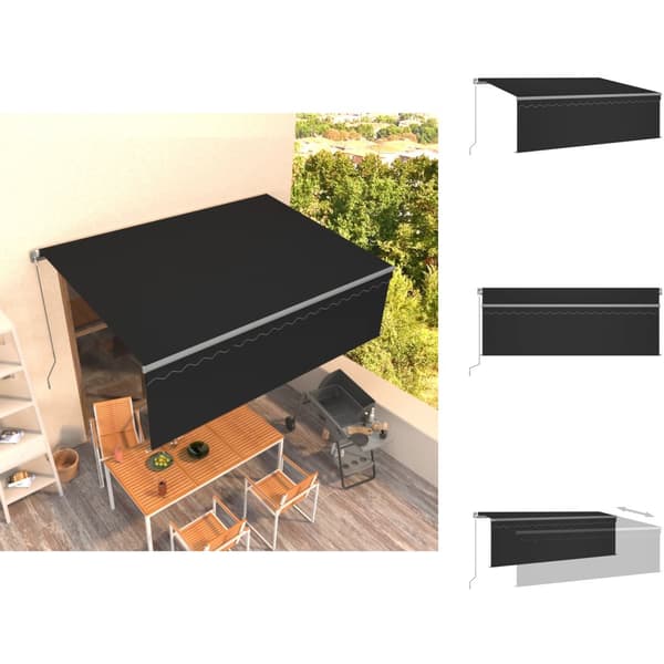 Markiser - Living Manuell markis med rullgardin 4x3m antracit