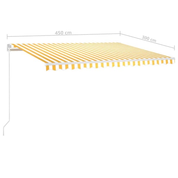 Markiisit - Living Manuaalisesti sisäänkelattava markiisi 450x300cm keltavalkoinen