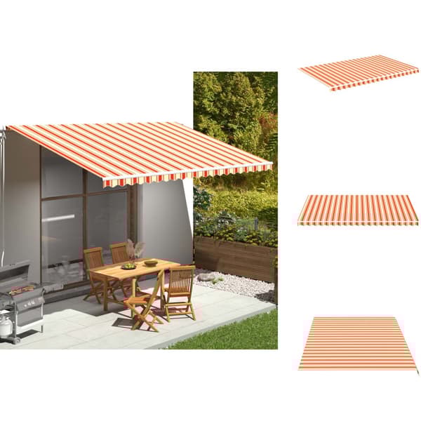 Markiser - Living udskiftningsdug til markise 5x3 m gul og orange