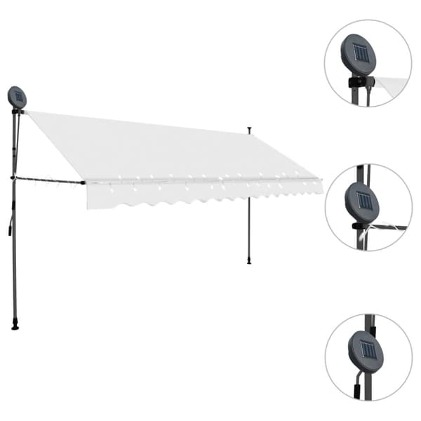 Markiser - Living Markis manuellt infällbar med LED 350 cm gräddvit