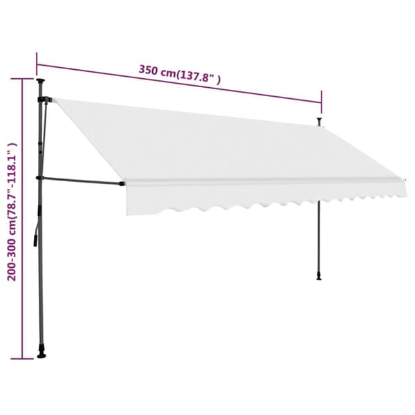 Markiser - Living Markis manuellt infällbar med LED 350 cm gräddvit