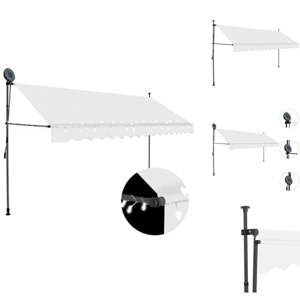 Markiser - Living Markis manuellt infällbar med LED 350 cm gräddvit